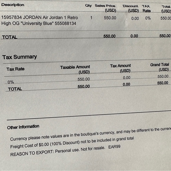 AIR JORDAN 1 HIGH OG University blue - Picture 13 of 13